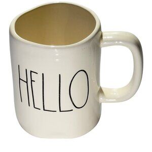 Rae Dunn Artisan Collection Ceramic Mug By Magenta "Hello" White